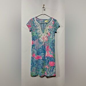 Lily Pulitzer Brewster Dress in Vibrant Undersea‎ Coral Size XS NWOT